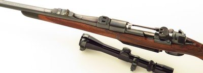 Westley Richards .375 Westley Richards (9.5x66 SE), Mauser 98, banded, 3P, drop box, Turkish, trap, 4+1, serialed mounts, great bore, 90%, layaway - Image 4 of 15