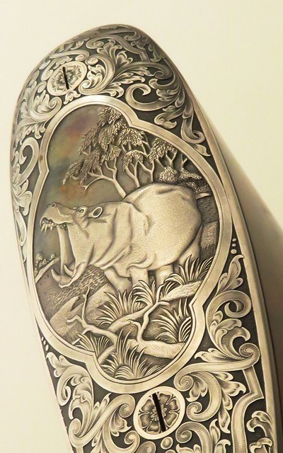 Westley Richards .600 Nitro Express double rifle, hand-detachable (drop) locks, extra locks, dangerous seven engraving, cased, unfired, layaway - Image 12 of 15