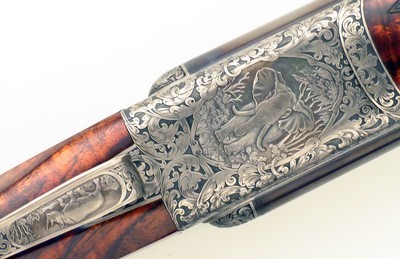 Westley Richards .600 Nitro Express double rifle, hand-detachable (drop) locks, extra locks, dangerous seven engraving, cased, unfired, layaway - Image 9 of 15