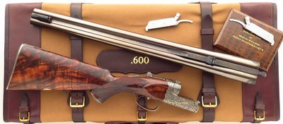 Westley Richards .600 Nitro Express double rifle, hand-detachable (drop) locks, extra locks, dangerous seven engraving, cased, unfired, layaway - Image 1 of 15