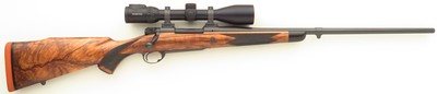 Ryan Breeding Custom Winchester pre-64 70 .264 Winchester Magnum, 25-inch, AAA Turkish, Swarovski, 14.35 LOP, new condition, layaway - Image 1 of 15