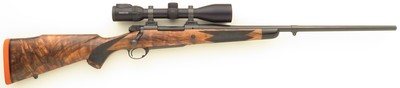 Ryan Breeding custom .300 Winchester Magnum, pre-64 Model 70, 24-inch, custom shroud and bottom metal, AAA Turkish, Swarovski, 14.25 LOP, 99 percent, - Image 1 of 15