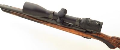 Ryan Breeding custom .338 Winchester Magnum, pre-64 Model 70, 24-inch, custom shroud and bottom metal, AAA Turkish, Swarovski, 14.2 LOP, 99%, layaway - Image 3 of 15