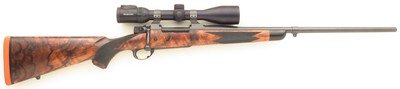 Ryan Breeding custom .358 Norma Magnum, Granite Mountain Arms action, 23-inch PacNor, 3P, AAA Turkish, Swarovski, 14.25 LOP, 99 percent, layaway - Image 1 of 15