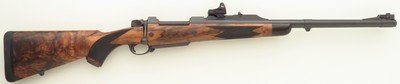 Ryan Breeding custom .585 GMA Express, Granite Mountain Arms action, full-length claw extractor, 3P, drop box, AAA Turkish, ammo, Leica, new, layaway - Image 1 of 15
