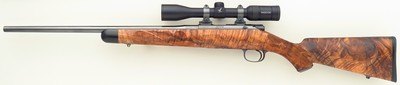 Bolliger / Mountain Riflery Signature Series .22 LR, Kimber K22 action, full-length claw extractor, rust blue, superb English, Swarovski, 99%, layaway - Image 2 of 14