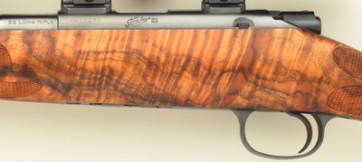 Bolliger / Mountain Riflery Signature Series .22 LR, Kimber K22 action, full-length claw extractor, rust blue, superb English, Swarovski, 99%, layaway - Image 6 of 14