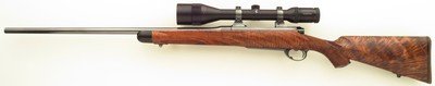 Bolliger / Mountain Riflery Signature Series .220 Swift, pre-64 Model 70, rust blue, Blackburn, 5+1, AAA English, Swarovski, 13.75 LOP, new, layaway - Image 2 of 14