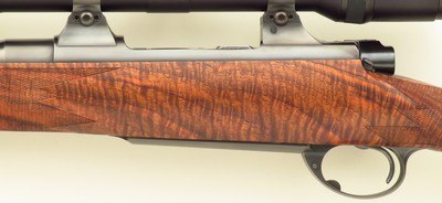 Bolliger / Mountain Riflery Signature Series .220 Swift, pre-64 Model 70, rust blue, Blackburn, 5+1, AAA English, Swarovski, 13.75 LOP, new, layaway - Image 6 of 14