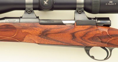 Bolliger / Mountain Riflery Signature Series 6.5x284 Norma, Mauser 98, 24-inch, rust blue, AAA English, Swarovski, .40 MOA targets, ammo, 99%, layaway - Image 6 of 15