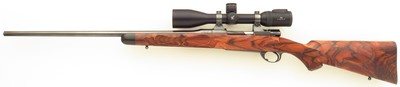 Bolliger / Mountain Riflery Signature Series 6.5x284 Norma, Mauser 98, 24-inch, rust blue, AAA English, Swarovski, .40 MOA targets, ammo, 99%, layaway - Image 2 of 15