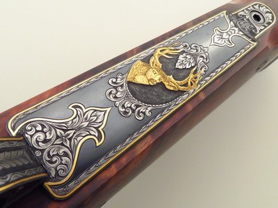 Bolliger / Mountain Riflery Best Grade .25-06 Remington, Winchester 70 CRF, AAA English, Dubber engraving, Swarovski, cased, ammo, 99%, layaway - Image 9 of 15