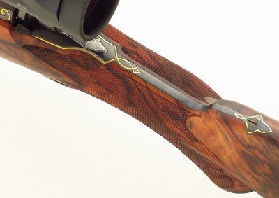 Bolliger / Mountain Riflery Best Grade .25-06 Remington, Winchester 70 CRF, AAA English, Dubber engraving, Swarovski, cased, ammo, 99%, layaway - Image 10 of 15