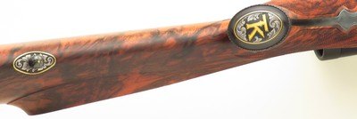 Bolliger / Mountain Riflery Best Grade .25-06 Remington, Winchester 70 CRF, AAA English, Dubber engraving, Swarovski, cased, ammo, 99%, layaway - Image 12 of 15