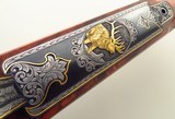 Bolliger / Mountain Riflery Best Grade .338 Rem. Ultra Mag, Winchester 70 CRF, Dubber engraving, AAA English, Swarovski, cased, ammo, 98%, layaway - Image 9 of 15