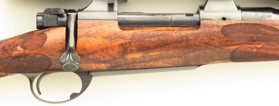 Bolliger / Mountain Riflery Signature Series .280 Remington, pre-64 Model 70, rust blue, AAA English, Blackburn, sights, Swarovski, ammo, 99%, layaway - Image 5 of 15