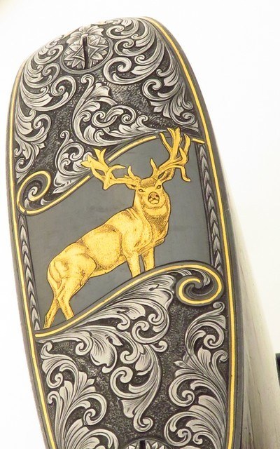 Bolliger / Mountain Riflery Best Grade .280 Remington, Winchester 70 CRF, Blackburn, AAA English, Dubber game scene, Swarovski, ammo, 95%, layaway - Image 12 of 15