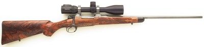 Bolliger / Mountain Riflery Signature Series 7mm WSM, Winchester 70 CRF, 24-inch, rust blue, jeweled, AAA English, Swarovski, ammo, 99%, layaway - Image 1 of 15