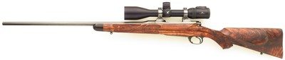 Bolliger / Mountain Riflery Signature Series 7mm WSM, Winchester 70 CRF, 24-inch, rust blue, jeweled, AAA English, Swarovski, ammo, 99%, layaway - Image 2 of 15