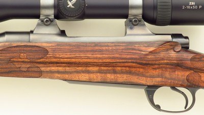 Bolliger / Mountain Riflery Signature Series 7mm WSM, Winchester 70 CRF, 24-inch, rust blue, jeweled, AAA English, Swarovski, ammo, 99%, layaway - Image 6 of 15