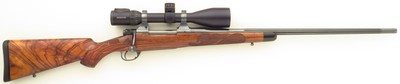 Bolliger / Mountain Riflery Signature Series .28 Nosler, Winchester 70 CRF, 26-inch fluted, brake, AAA English, Swarovski, .50 MOA, ammo, 98%, layaway - Image 1 of 15