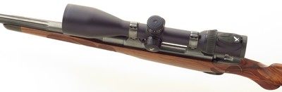 Bolliger / Mountain Riflery Signature Series .28 Nosler, Winchester 70 CRF, 26-inch fluted, brake, AAA English, Swarovski, .50 MOA, ammo, 98%, layaway - Image 3 of 15