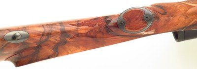 Bolliger / Mountain Riflery Signature Series .325 WSM, Winchester 70 CRF, rust blue, superb AAA English, skeleton, Swarovski, ammo, 99%, layaway - Image 10 of 15