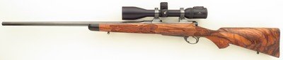 Bolliger / Mountain Riflery Signature Series .325 WSM, Winchester 70 CRF, rust blue, superb AAA English, skeleton, Swarovski, ammo, 99%, layaway - Image 2 of 15