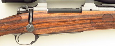 Bolliger / Mountain Riflery Crown Grade .340 Weatherby, Winchester CRF, 24-inch, quarter rib, AAA English, Tomlin engraving, Swarovski, 98%, layaway - Image 5 of 14