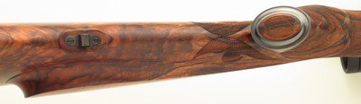 Bolliger / Mountain Riflery Crown Grade .340 Weatherby, Winchester CRF, 24-inch, quarter rib, AAA English, Tomlin engraving, Swarovski, 98%, layaway - Image 11 of 14