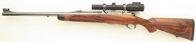 Bolliger / Mountain Riflery Crown Grade .450 Ackley Magnum, Winchester CRF, quarter rib, 4+1, AAA English, Lisa Tomlin game scene, optic, 97%, layaway - Image 2 of 15
