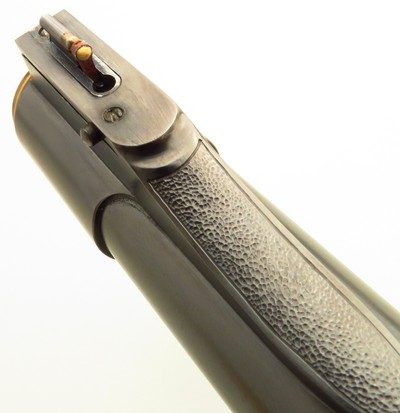 Bolliger / Mountain Riflery Crown Grade .450 Ackley Magnum, Winchester CRF, quarter rib, 4+1, AAA English, Lisa Tomlin game scene, optic, 97%, layaway - Image 9 of 15
