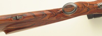 Bolliger / Mountain Riflery Crown Grade .450 Ackley Magnum, Winchester CRF, quarter rib, 4+1, AAA English, Lisa Tomlin game scene, optic, 97%, layaway - Image 14 of 15