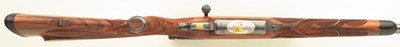 Bolliger / Mountain Riflery Crown Grade .450 Ackley Magnum, Winchester CRF, quarter rib, 4+1, AAA English, Lisa Tomlin game scene, optic, 97%, layaway - Image 4 of 15