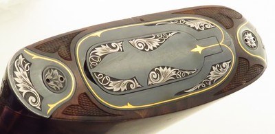 Bolliger / Mountain Riflery Best Grade .375 H&H Magnum, squarebridged Mauser 98, quarter rib, AAA English, Lisa Tomlin game scene, Swarovski, layaway - Image 15 of 15