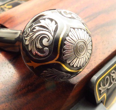Bolliger / Mountain Riflery Best Grade .375 H&H Magnum, squarebridged Mauser 98, quarter rib, AAA English, Lisa Tomlin game scene, Swarovski, layaway - Image 14 of 15