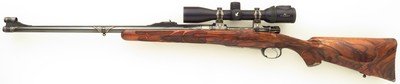 Bolliger / Mountain Riflery Best Grade .375 H&H Magnum, squarebridged Mauser 98, quarter rib, AAA English, Lisa Tomlin game scene, Swarovski, layaway - Image 2 of 15