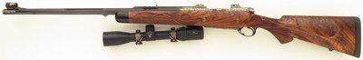 Bolliger / Mountain Riflery Best Grade .375 H&H Magnum, pre-64 70, octagon, rib, extended tangs, AAA English, Dubber engraving, Huey, 99%, layaway - Image 4 of 15