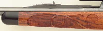 Bolliger / Mountain Riflery Signature Series .450 Ackley Magnum, Winchester 70 CRF, banded, express, 5+1, AA English, Swarovski, ammo, 99%, layaway - Image 10 of 14