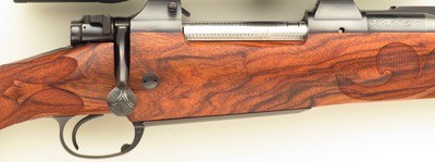 Bolliger / Mountain Riflery Signature Series .450 Ackley Magnum, Winchester 70 CRF, banded, express, 5+1, AA English, Swarovski, ammo, 99%, layaway - Image 5 of 14