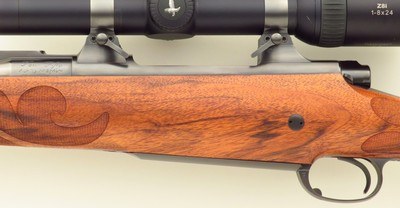 Bolliger / Mountain Riflery Signature Series .450 Ackley Magnum, Winchester 70 CRF, banded, express, 5+1, AA English, Swarovski, ammo, 99%, layaway - Image 6 of 14
