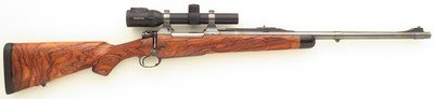 Bolliger / Mountain Riflery Signature Series .450 Ackley Magnum, Winchester 70 CRF, banded, express, 5+1, AA English, Swarovski, ammo, 99%, layaway - Image 1 of 14