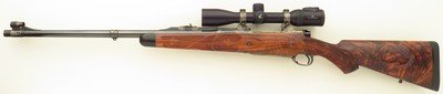 Bolliger / Mountain Riflery Best Grade .416 Rigby, Winchester 70 CRF, brake, quarter rib, AAA English, Dubber game scenes, Swarovski, 99%, layaway - Image 2 of 15