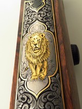 Bolliger / Mountain Riflery Best Grade .416 Rigby, Winchester 70 CRF, brake, quarter rib, AAA English, Dubber game scenes, Swarovski, 99%, layaway - Image 8 of 15