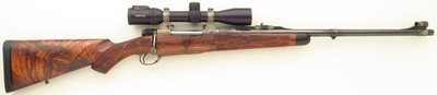 Bolliger / Mountain Riflery Best Grade .416 Rigby, Winchester 70 CRF, brake, quarter rib, AAA English, Dubber game scenes, Swarovski, 99%, layaway - Image 1 of 15