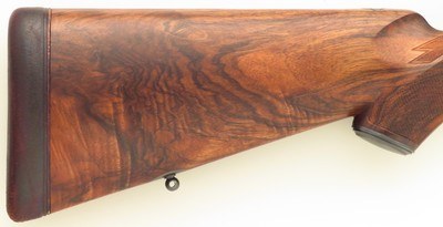 Bolliger / Mountain Riflery Signature Series .450 Rigby Magnum, Winchester 70 CRF, brake, quarter rib, AA English, Swarovski, ammo, targets, layaway - Image 8 of 15