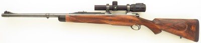 Bolliger / Mountain Riflery Signature Series .450 Rigby Magnum, Winchester 70 CRF, brake, quarter rib, AA English, Swarovski, ammo, targets, layaway - Image 2 of 15