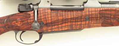 Bolliger / Mountain Riflery Signature Series .500 Jeffery, Mauser 98 square bridge, quarter rib, drop box, AAA English, Swarovski, ammo, 99%, layaway - Image 5 of 15