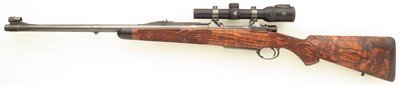Bolliger / Mountain Riflery Signature Series .500 Jeffery, Mauser 98 square bridge, quarter rib, drop box, AAA English, Swarovski, ammo, 99%, layaway - Image 2 of 15