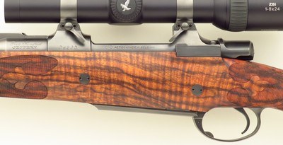 Bolliger / Mountain Riflery Signature Series .500 Jeffery, Mauser 98 square bridge, quarter rib, drop box, AAA English, Swarovski, ammo, 99%, layaway - Image 6 of 15